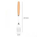 Axyaa Stainless Steel Wooden Cutlery Set