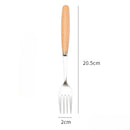 Axyaa Stainless Steel Wooden Cutlery Set