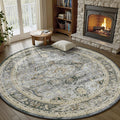 Axyaa Retro Bohemian Round Living Room Carpet - Fashionable & High-end Home Decor