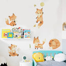 Axyaa Fox Friend Clouds Wall Decal Watercolor Vinyl Nursery Print Kids Room Decor
