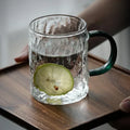 Axyaa Glacial Glass Coffee Cup with Handle - Heat Resistant Transparent Mug