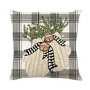 Axyaa Christmas Letter Print Throw Pillow Cover for Festive Home Decor