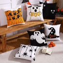 Axyaa Halloween Embroidered Cotton Pillow Cover 45x45cm for Home Sofa Décor