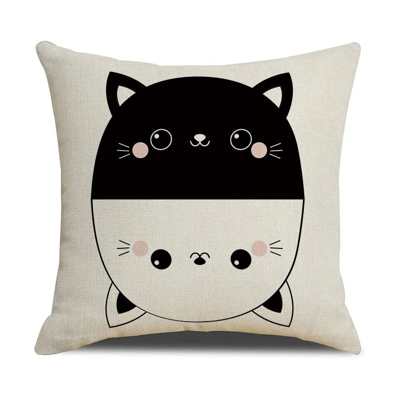 Axyaa Cat Print Cushion Cover for Stylish Home Decor and Comfort