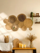 Woven Seagrass Wall Basket Axyaa Rustic Boho Home Decor Farmhouse Round Baskets