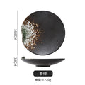 Axyaa Black Sushi Plate & Seafood Salad Ceramic Table Plate Set