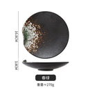 Axyaa Black Sushi Plate & Seafood Salad Ceramic Table Plate Set