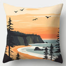 Axyaa Forest Sunset Pillowcase Set - 4pcs, Single-sided Print, 17.7" Home Decor