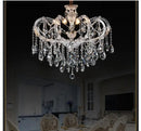 Axyaa Chrome Crystal Chandelier: Modern Candle Hanging Lamp for Foyer & Restaurant