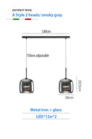 Axyaa Glass Chandelier with Adjustable Cord - Elegant Home Lighting for Dining Room
