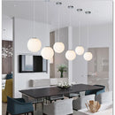 Axya White Glass Ball Pendant Lights: Modern Minimalist LED Fixture
