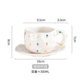 Axyaa Hand-Pinched Ceramic Mug & Saucer Set, Irregular Floral Design, Ins Style Drinkware