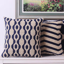 Axyaa Navy Blue Floral Embroidered Cushion Cover 45x45cm