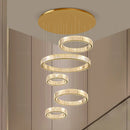 Axyaa Crystal Chandelier: Modern Stair Pendant Lighting for Living Room & Interior
