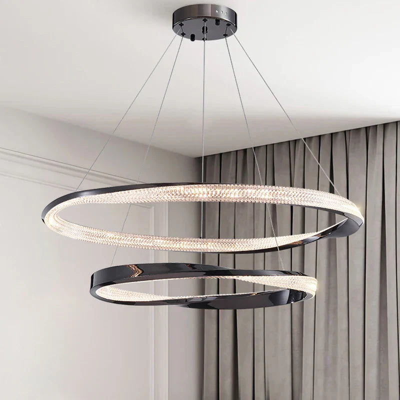 Axyaa Modern Circular Pendant Lamp for Living, Dining, Bedroom - Italian Light Luxury