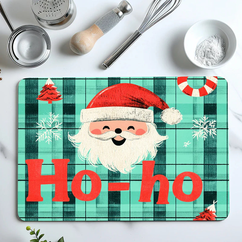 Axyaa Christmas Kitchen Draining Mat - Absorbent & Anti-Slip