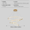 Axyaa Stainless Steel LED Pendant Light with Remote Control Dimming - Modern Circular Design