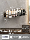 Axyaa Black Aluminum Towel Rack Holder 60CM with Hook and Tissue Holder