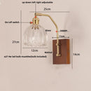 Axyaa LED Glass & Wood Wall Lamp for Living Room Bedroom, Pull Chain Switch