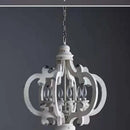 Axyaa Solid Wood Country Chandelier: Nordic Designer Bedroom Lighting for Nostalgic Villa Hall