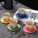 Axyaa Desert Camel Coarse Pottery Coffee Cup and Saucer Set
