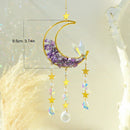 Axyaa Crystal Moon Star Suncatcher Wall Hanging Rainbow Maker for Spring Outdoor Decor