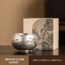Axyaa Sterling Silver Ceramic Kung Fu Tea Set