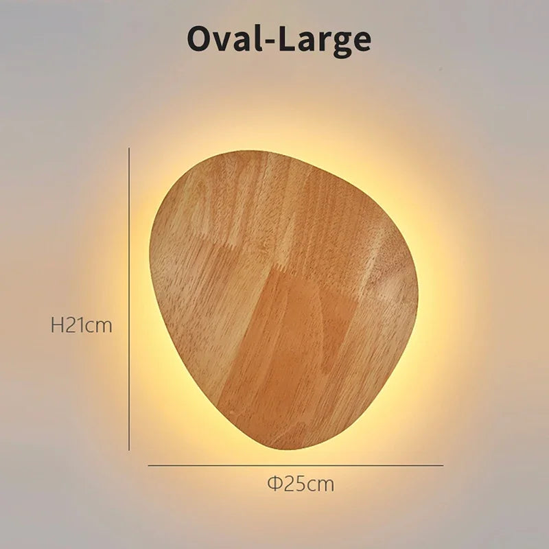 Axyaa Circular Wooden LED Wall Lamp for Bedroom Living Room Decor.