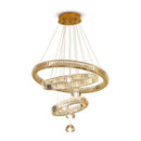 Axyaa Luxury Crystal Chandelier Ring Pendant Light - Elegant Living Room Fixture