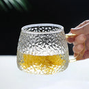 Axyaa 400ml Rose Glass Cup with Handle for Juice Coffee Tea Milk