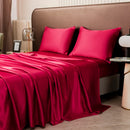 Axyaa Satin Silky Sheets Set, Flat, Fitted Sheet & Pillowcase - US Size