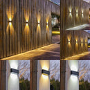 Axyaa Solar Wall Lights: Warm/White Outdoor Porch Lamp for Garden, Balcony, Patio