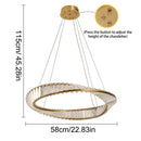 Modern Crystal Circle Pendant Light by Axyaa - Luxury LED Hanging Chandelier for Living Room