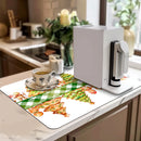 Axyaa Gingerbread Drying Mat | Absorbent Anti-Slip Placemat for Table Cup Drying Mats
