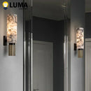 Axyaa Copper Wall Light with Marble Sconce for Modern Luxury Décor in Living Room