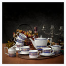 Axya™ European Bone Coffee Set: Coffee Pot, Cups, Saucer, Teapot, Tea Cup.