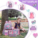 Axyaa Girls Hard Shell School Backpack Set with Lunch Bag & Pencil Case