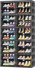 Axyaa 10-Tier Foldable Shoe Rack Organizer, Large Collapsible Storage Cabinet
