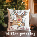 Axyaa Christmas Animal & Snowman Pillow Cover for Sofa, Bedroom, Car
