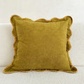Axyaa Cozy Scalloped Pillow Cover in Orange, Mustard, Green, and Coffee Shades