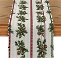 Axyaa Christmas Stripes Table Runner: Indoor Outdoor Dining Decor, Washable Long Cloth
