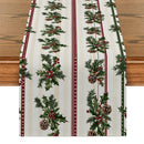 Axyaa Christmas Stripes Table Runner: Indoor Outdoor Dining Decor, Washable Long Cloth