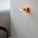 Axyaa Vintage Wooden Base LED Wall Sconce Lamp for Bedside Interior Lighting