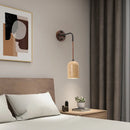 Axyaa Natural Stone Wood Sconce LED Wall Lights with Switch