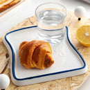 Axyaa Ceramic Bread Shaped Breakfast Plate Toast Dishes Salad Snack Tray Tableware