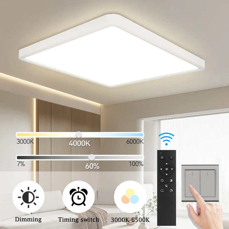 Dimmable LED Ceiling Lamp with Remote Control for Living Room by Axyaa