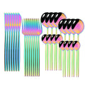 Axyaa 32-Piece Stainless Steel Cutlery Set for Dining Table, Silverware Gift