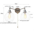Axyaa Vintage Industrial Wall Light with Pull Chain Switch