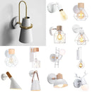 Axyaa Loft Industrial Bedside LED Wall Lights Iron Lampshade Sconce