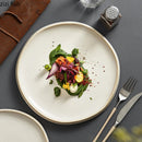 Axya Round Ceramic Dinner Plates: Solid Color Pasta Steak Plate Set